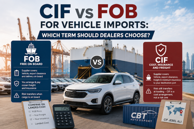 CIF vs FOB for Vehicle Imports: Which Term Should Dealers Choose?